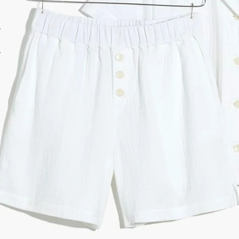 Madewell Lightestspun Oversized Pajama Shorts White